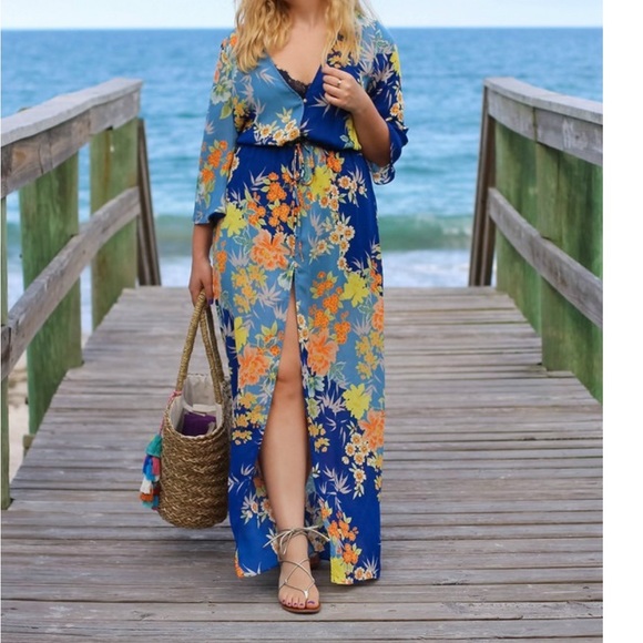 Guess Floral Kimono Size Medium - Picture 3 of 12